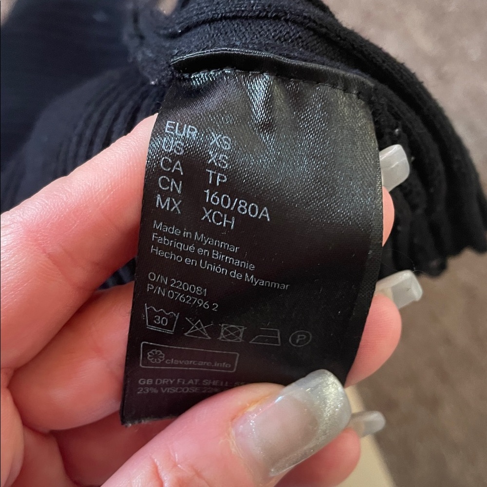 H&M Black Textured Knit Top XS - Picture 4 of 6